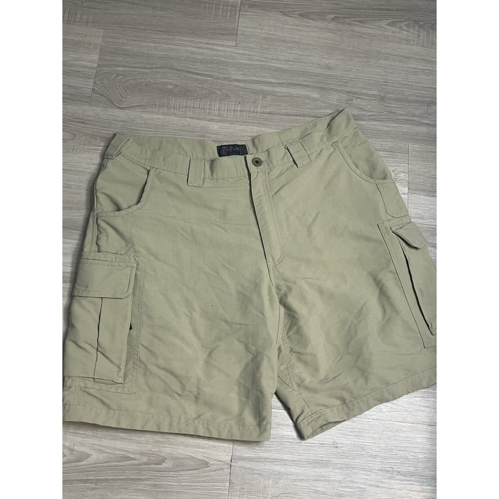 RailRiders Cargo Shorts Tan Nylon Outdoor Hiking Utility Mens Sz 38